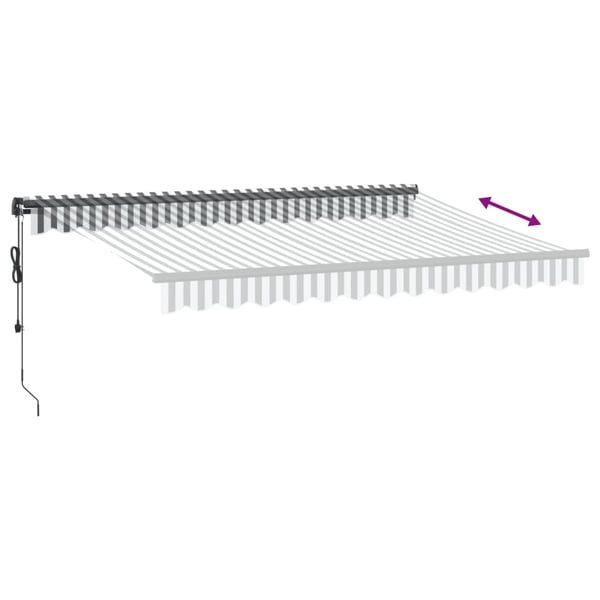 vidaXL Automatisk uttrekkbar markise antrasitt og hvit 350x250 cm