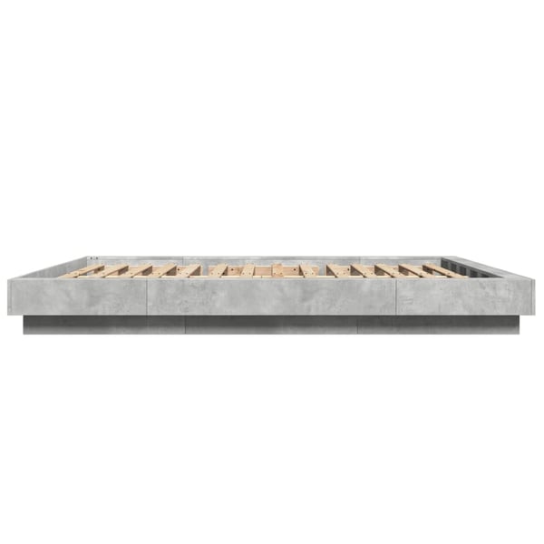 vidaXL Sengeramme med LED-lys betonggrå 150x200 cm konstruert tre