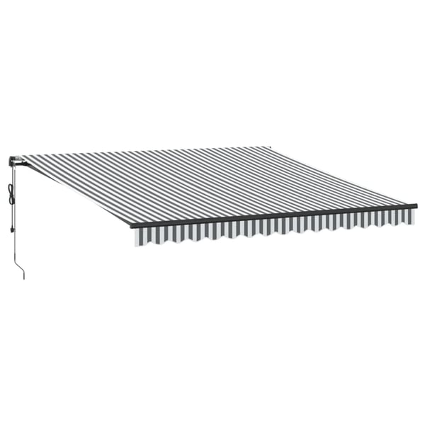 vidaXL Automatisk uttrekkbar markise LED antrasitt og hvit 400x300 cm