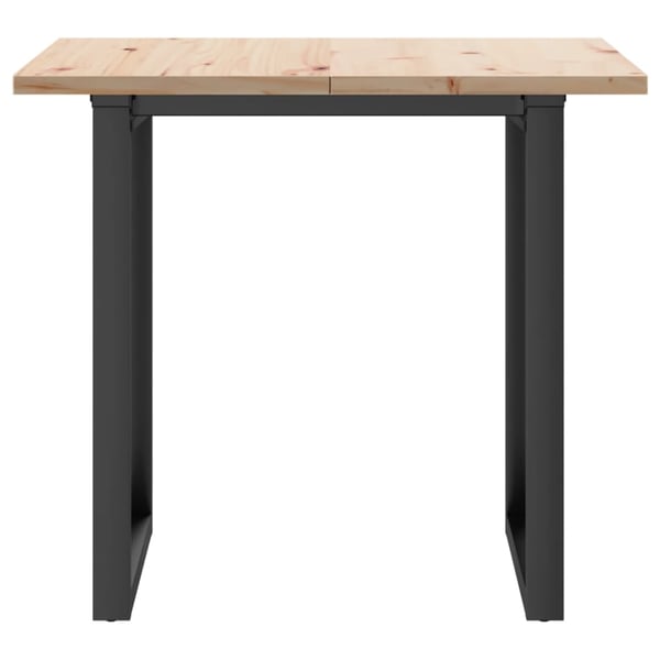 vidaXL Spisebord O-ramme 80x80x75,5 cm heltre furu og stål