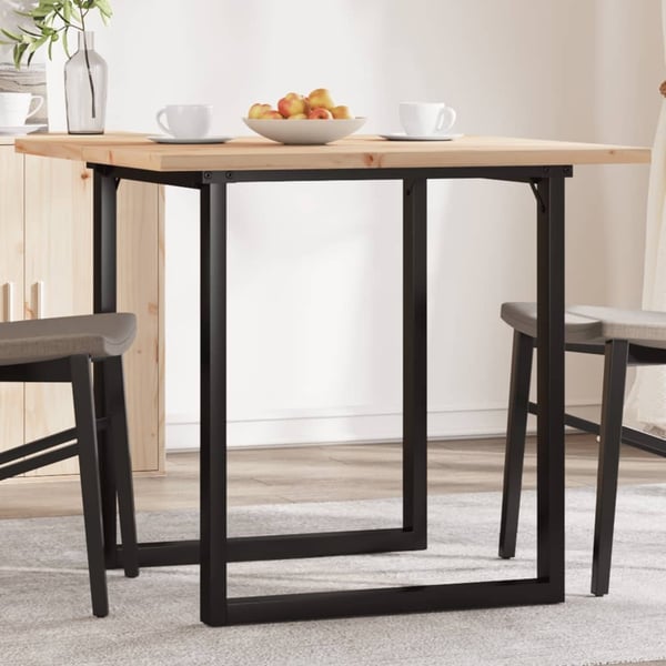 vidaXL Spisebord O-ramme 80x80x75,5 cm heltre furu og stål