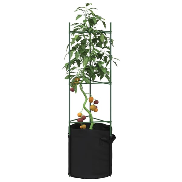 vidaXL Tomatbur med planteposer 6 stk 116 cm stål og PP