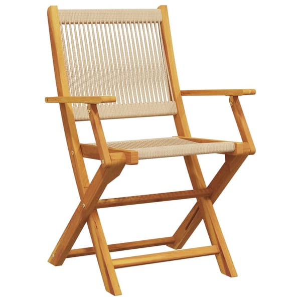 vidaXL Bistrosett 3 deler beige polypropylen og heltre