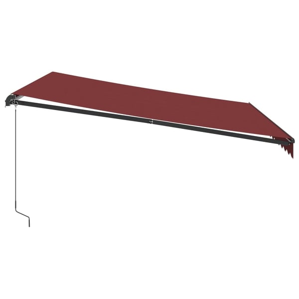 vidaXL Manuell uttrekkbar markise med LED burgunder 400x300 cm