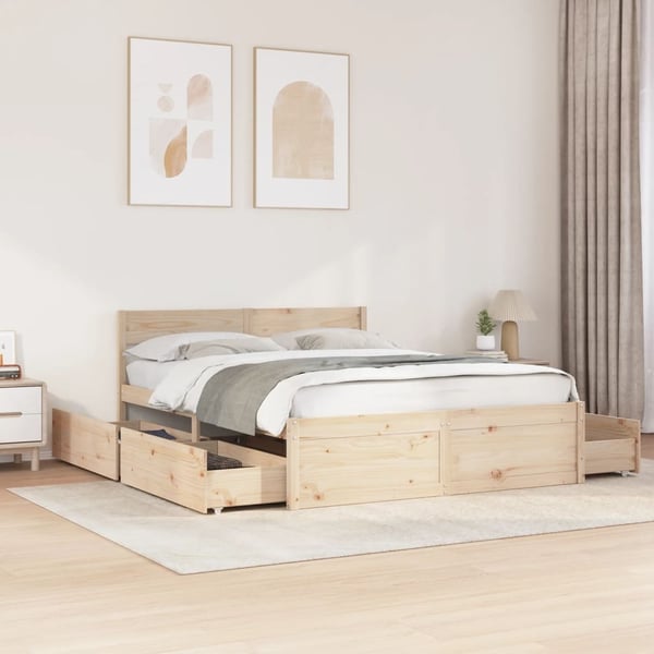 vidaXL Sengeramme uten madrass 160x200 cm heltre furu