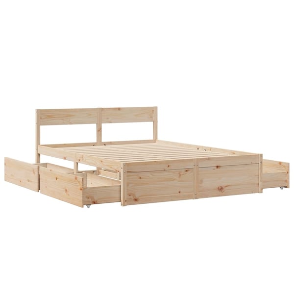 vidaXL Sengeramme uten madrass 160x200 cm heltre furu