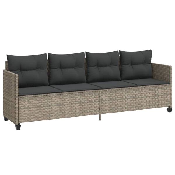 vidaXL sofasæt 5 dele med hynder polyrattan lysegrå