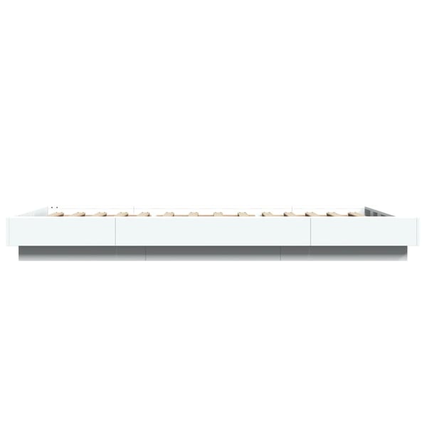 vidaXL Sengeramme med LED-lys hvit 90x200 cm konstruert tre