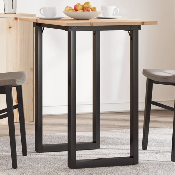 vidaXL Spisebord O-ramme 80x50x75,5 cm heltre furu og stål