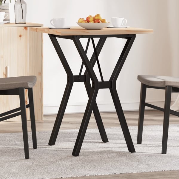vidaXL spisebord 60x60x75,5 cm Y-stel massivt fyrretræ og støbejern