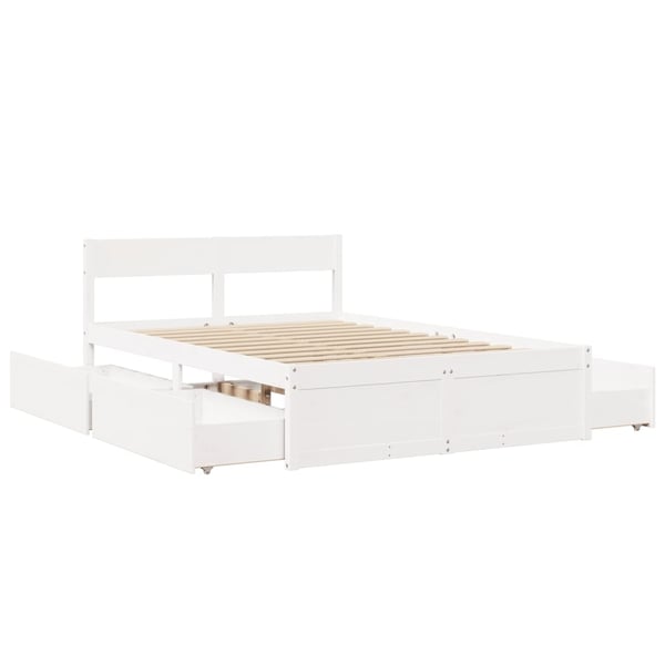 vidaXL Sengeramme uten madrass hvit 140x190 cm heltre furu