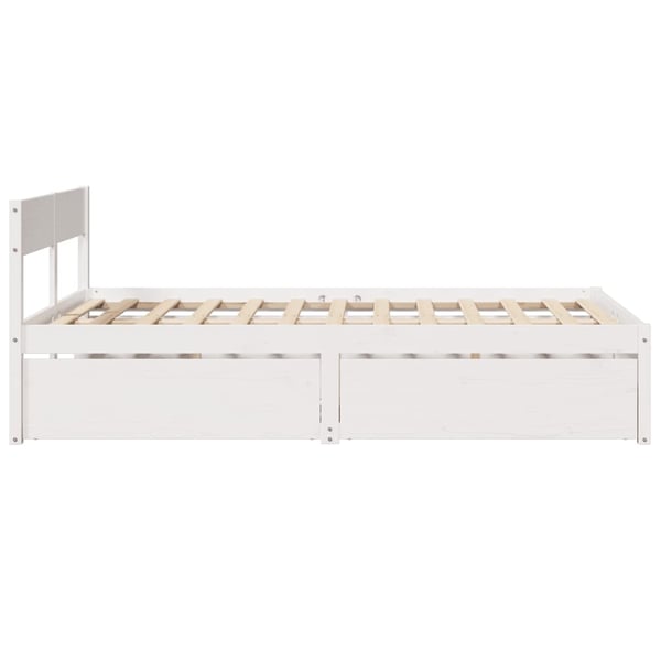 vidaXL Sengeramme uten madrass hvit 140x190 cm heltre furu