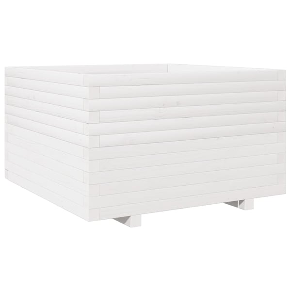 vidaXL Plantekasse hvit 80x80x49,5 cm heltre furu
