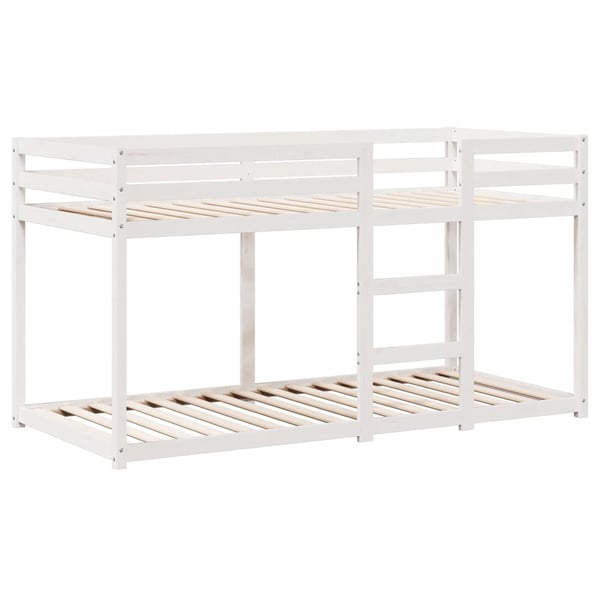 vidaXL køjeseng med tag 75x190 cm massivt fyrretræ hvid