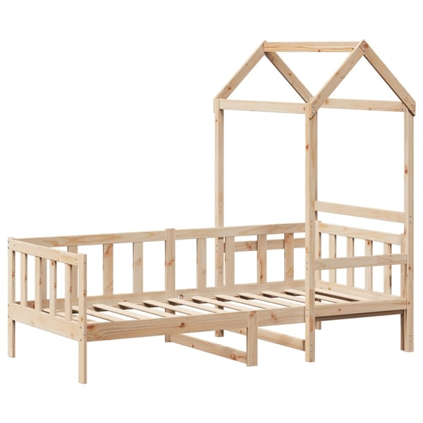 vidaXL daybed med tag 80x200 cm massivt fyrretræ