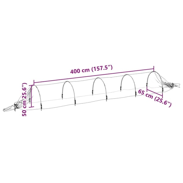 vidaXL væksttunneller 3 stk. 1,5x5 m glasfiber og PP