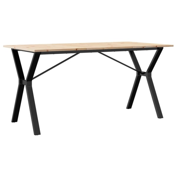 vidaXL spisebord 160x80x75 cm Y-stel massivt fyrretræ og stål