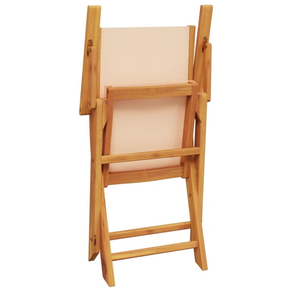 vidaXL bistrosæt 3 dele stof og massivt træ beige