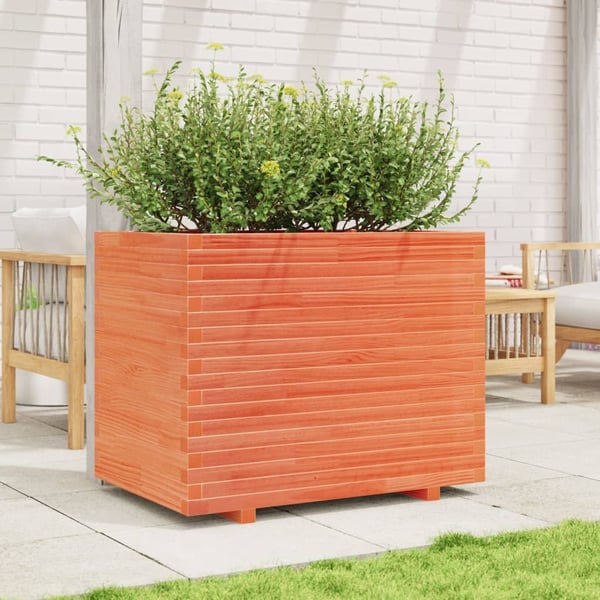 vidaXL Plantekasse voksbrun 90x60x72,5 cm heltre furu