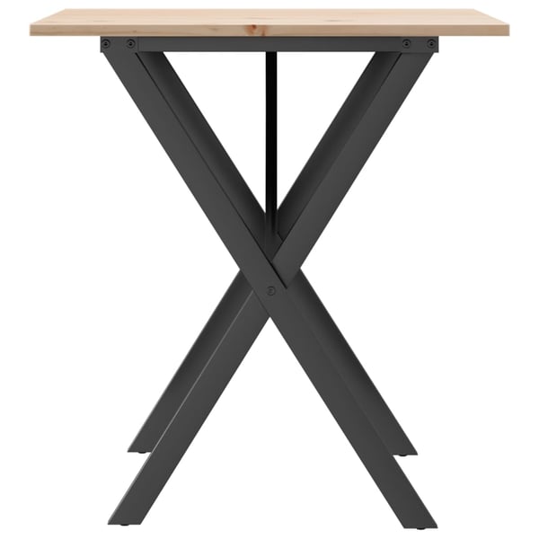 vidaXL spisebord 70x70x75 cm X-stel massivt fyrretræ og stål