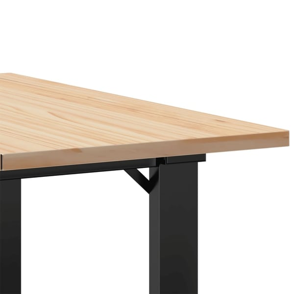 vidaXL Soffbord O-ram 70x70x40 cm massiv furu och gjutjärn