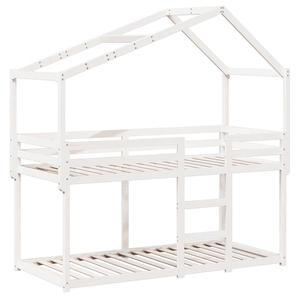 vidaXL Køyeseng med tak hvit 80x200 cm heltre furu
