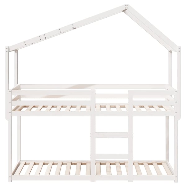 vidaXL Køyeseng med tak hvit 80x200 cm heltre furu