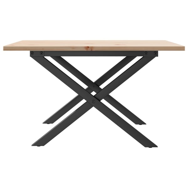 vidaXL sofabord 60x60x40 cm X-stel massivt fyrretræ og stål