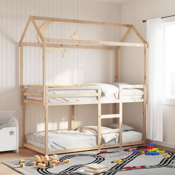 vidaXL køjeseng uden madras 90x190 cm massivt fyrretræ