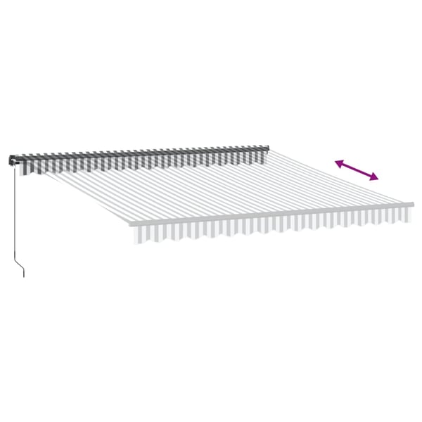 vidaXL Manuell uttrekkbar markise antrasitt og hvit 400x300 cm