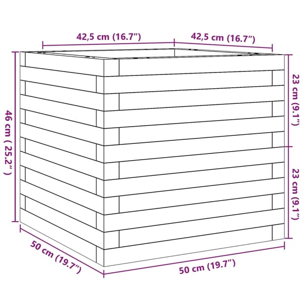 vidaXL Plantekasse 50x50x46 cm heltre douglasgran