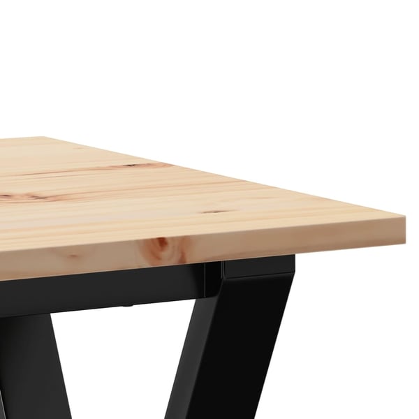 vidaXL Spisebord Y-ramme 50x50x75 cm heltre furu og stål