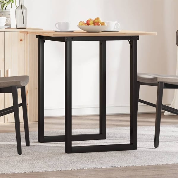vidaXL spisebord 60x60x75 cm O-stel massivt fyrretræ og stål