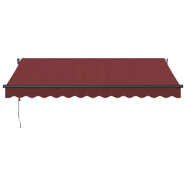 vidaXL Automatisk uttrekkbar markise med LED burgunder 350x250 cm