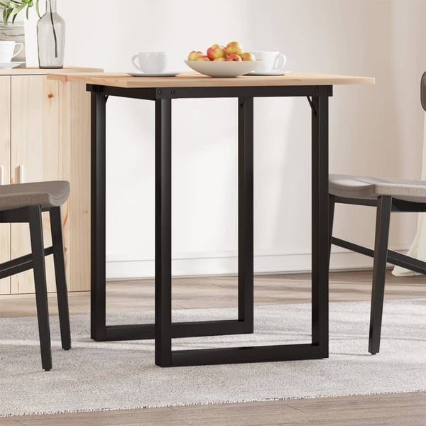 vidaXL spisebord 70x70x75 cm O-stel massivt fyrretræ og stål