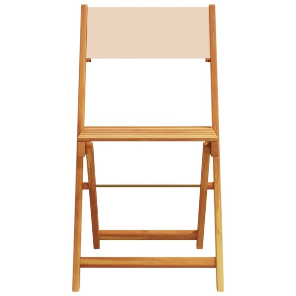 vidaXL Bistrosett 3 deler beige stoff og heltre