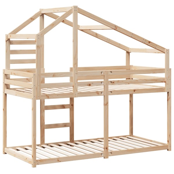 vidaXL Køyeseng uten madrass 90x200 cm heltre furu