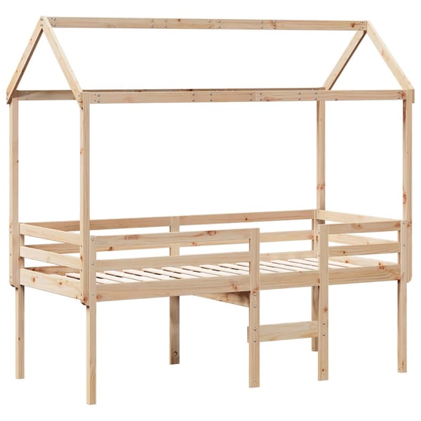 vidaXL Høyseng med tak 90x200 cm heltre furu