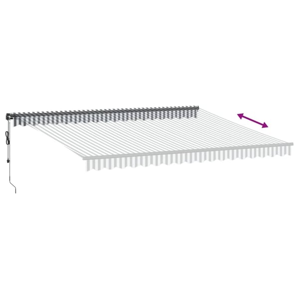 vidaXL Automatisk uttrekkbar markise LED antrasitt og hvit 450x300 cm