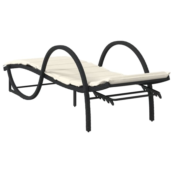 vidaXL liggestole 2 stk. med hynder polyrattan sort