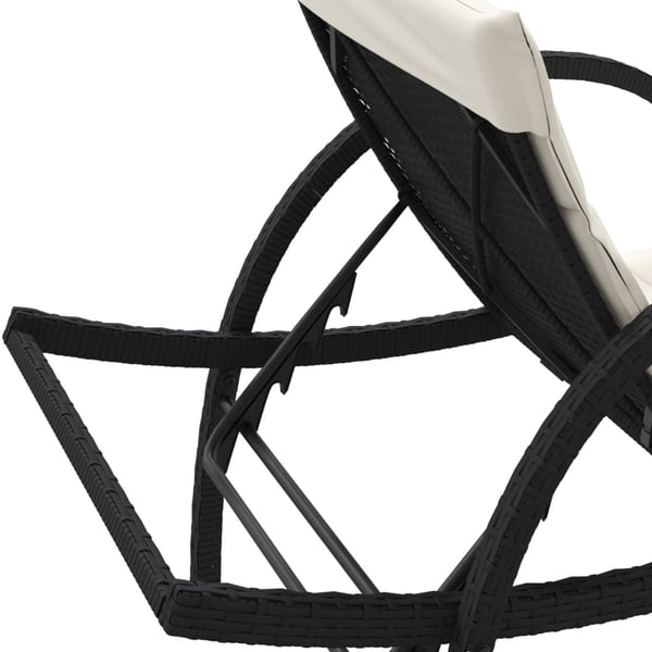 vidaXL liggestole 2 stk. med hynder polyrattan sort