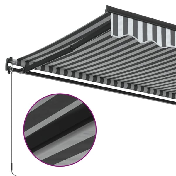 vidaXL Manuell uttrekkbar markise antrasitt og hvit 500x300 cm