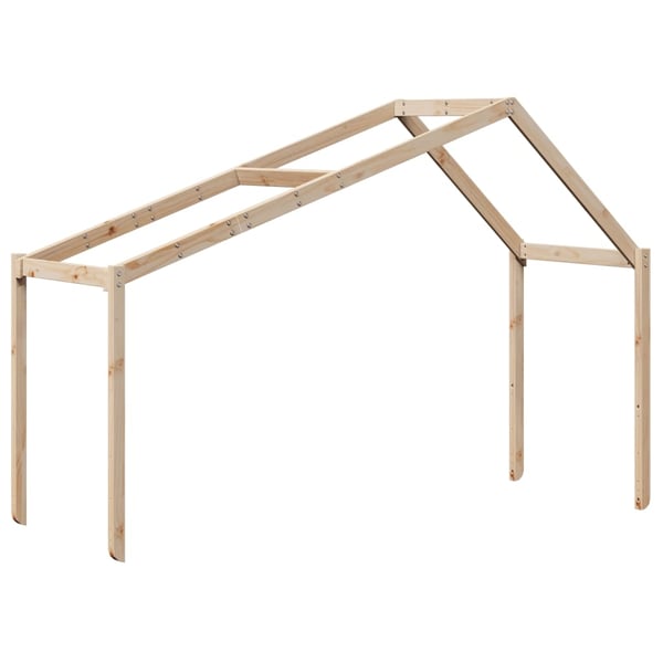 vidaXL højseng med stige og tag 90x190 cm massivt fyrretræ
