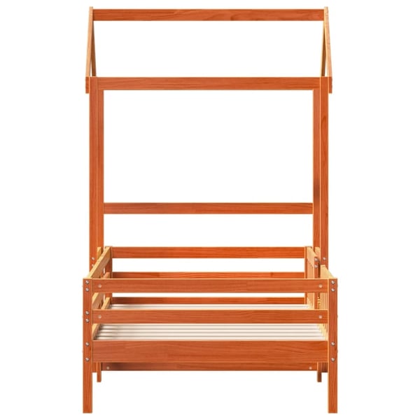 vidaXL Sengeramme med tak voksbrun 100x200 cm heltre furu