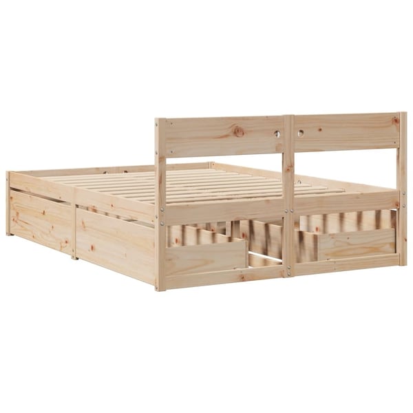vidaXL Sengeramme uten madrass hvit 135x190 cm heltre furu