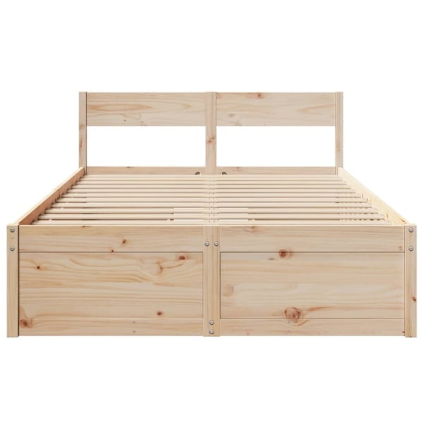 vidaXL Sengeramme uten madrass hvit 135x190 cm heltre furu