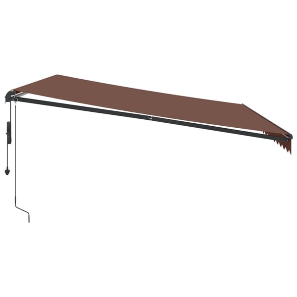 vidaXL Automatisk uttrekkbar markise med LED brun 450x300 cm