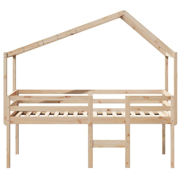 vidaXL Høyseng med tak 90x200 cm heltre furu