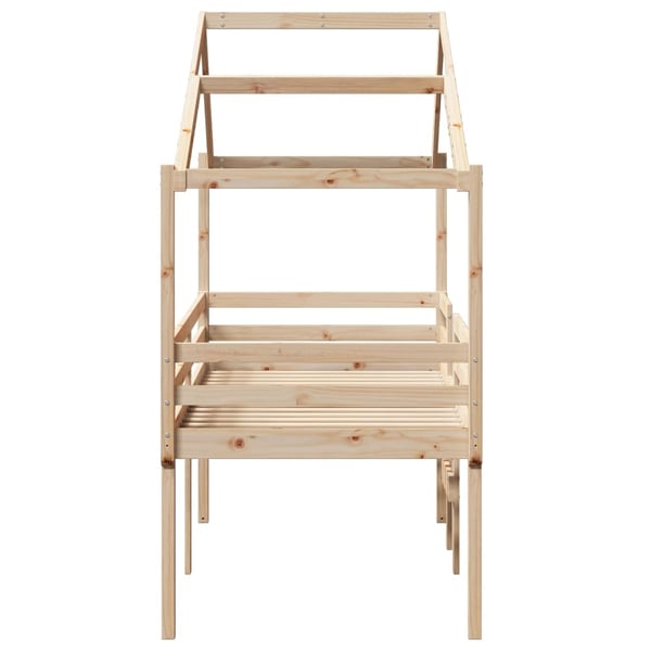vidaXL Høyseng med tak 90x200 cm heltre furu