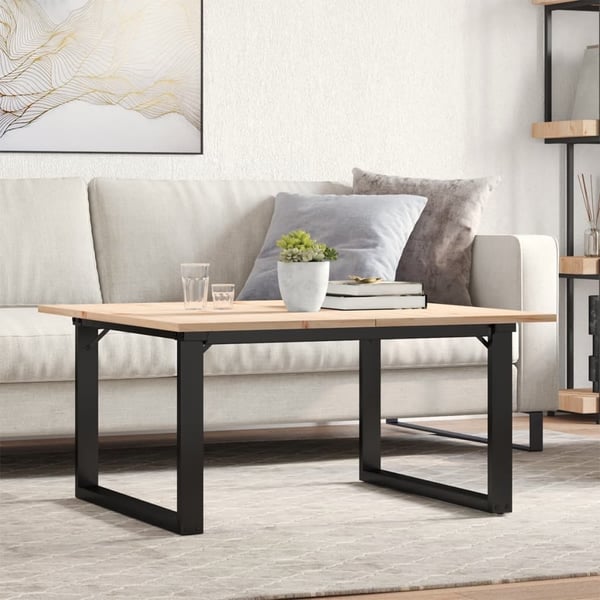 vidaXL Salongbord O-ramme 90x90x45 cm heltre furu og stål